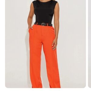 Fashion Nova Red/Orange Wide Leg Pants